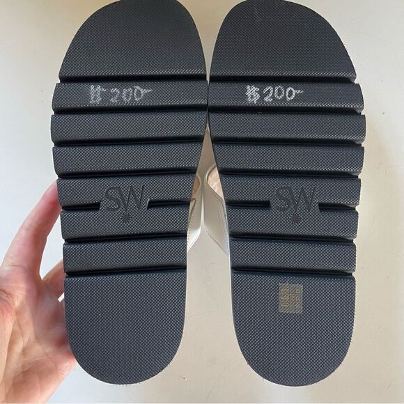 Stuart Weitzman Leather Elodie Slide Sandal 7 - Picture 5 of 10